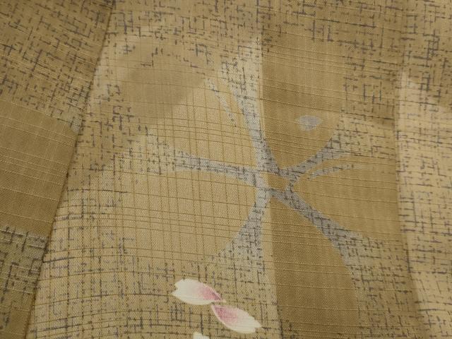 平和屋着物*夏物 小紋 紗 舞桜文 洗える着物 AABL1626st