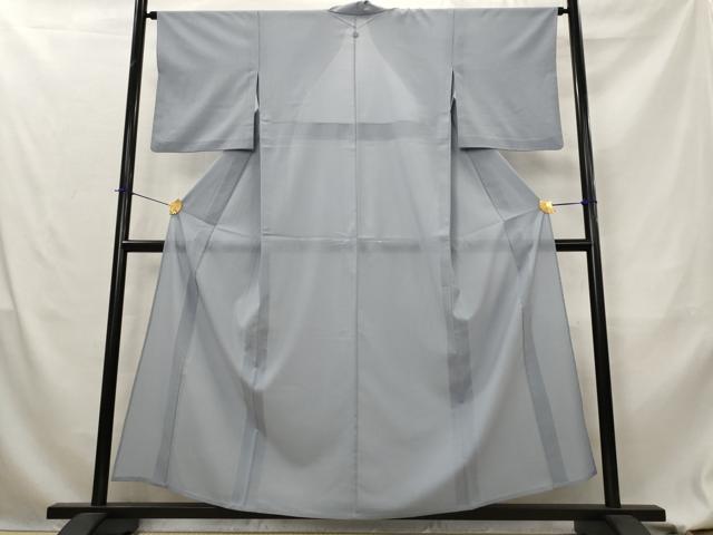 平和屋着物*夏物 色無地 絽縮緬 藤鼠色 洗える着物 AABL1636st