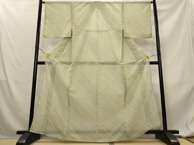 平和屋着物*夏物 小紋 絽 斜縞 洗える着物 未使用 AABL1638st