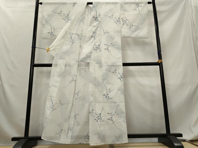 平和屋着物*夏物 小紋 絽 草葉文 洗える着物 AABL1639st