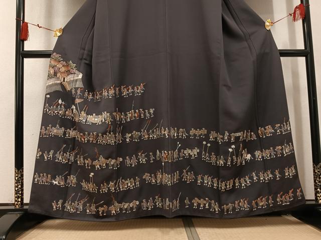 平和屋着物●豪華色留袖 総刺繍 人物風景文 正絹 逸品 AABL1642ph