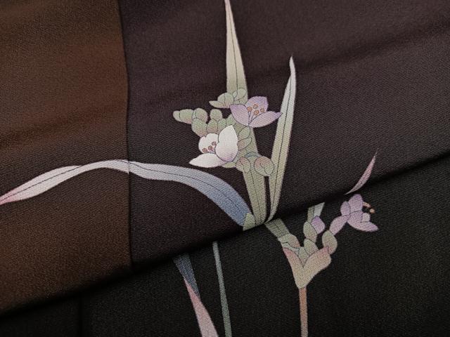 平和屋着物●訪問着 草花文 暈し染め 正絹 逸品 AABL1645ph