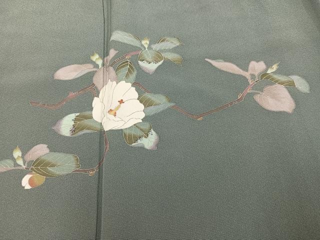 平和屋着物●十日町友禅作家 一梗 訪問着 枝花文 正絹 逸品 AABL1653ph