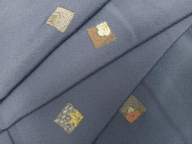 平和屋着物●訪問着 総刺繍 色紙草花文 金糸 正絹 逸品 AABL1664ph