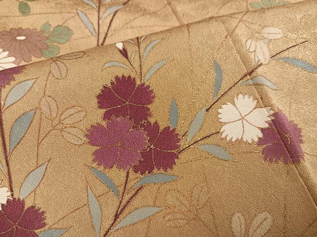 平和屋着物●訪問着 駒刺繍 草花文 暈し染め 金彩 正絹 逸品 AABL1666ph