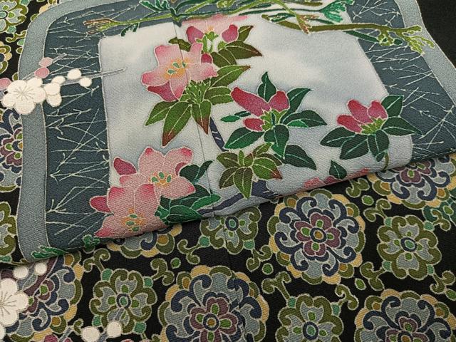 平和屋着物●豪華黒留袖 本加賀友禅 作家物 池田裕 花鳥文 正絹 逸品 AABL1669ph