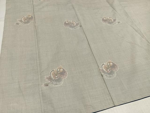 平和屋着物●本場大島紬 白大島 9マルキ 鴛鴦文 正絹 逸品 AABL1689ph