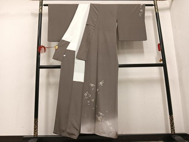 平和屋着物●京友禅作家 伊藤美智夫 訪問着 刺繍 手描き 舞桜文 暈し染め 金彩 正絹 逸品 AABL1690ph