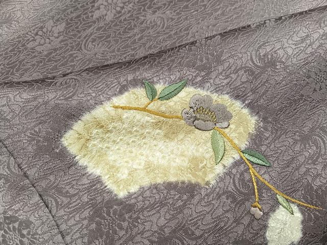 平和屋着物●訪問着 絞り 刺繍 地紙花文 金彩 正絹 逸品 未使用 AABL1692ph