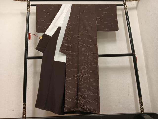 平和屋着物●本場大島紬 染大島 松葉 正絹 逸品 AABL1693ph