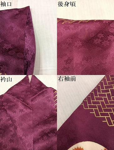 平和屋着物●豪華振袖 駒刺繍 草花文 金彩 正絹 逸品 AABL1694ph