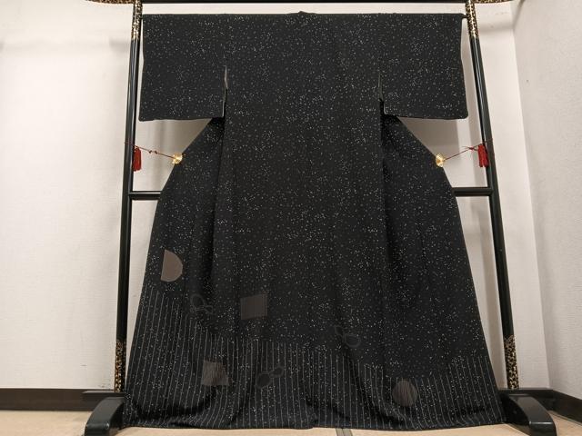 平和屋着物●訪問着 瓢箪 黒地 正絹 逸品 AABL1695ph