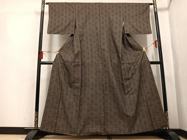 平和屋着物●本場大島紬 7マルキ 麻の葉文様 正絹 逸品 AABL1700ph