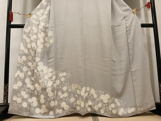 平和屋着物●訪問着 駒刺繍 枝花文 正絹 逸品 AABL1706ph