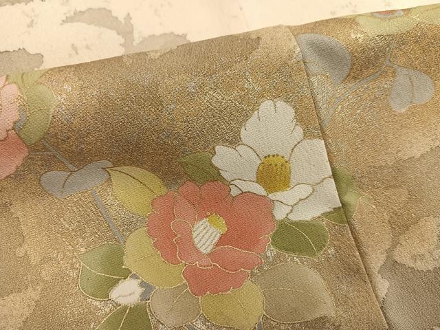 平和屋着物●訪問着 刺繍 枝椿 暈し染め 金彩 正絹 逸品 AABL1724ph