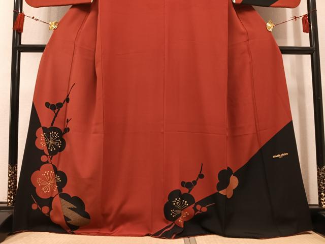 平和屋着物●marie claire マリクレール 訪問着 梅 さが美扱い 正絹 逸品 AABL1736ph