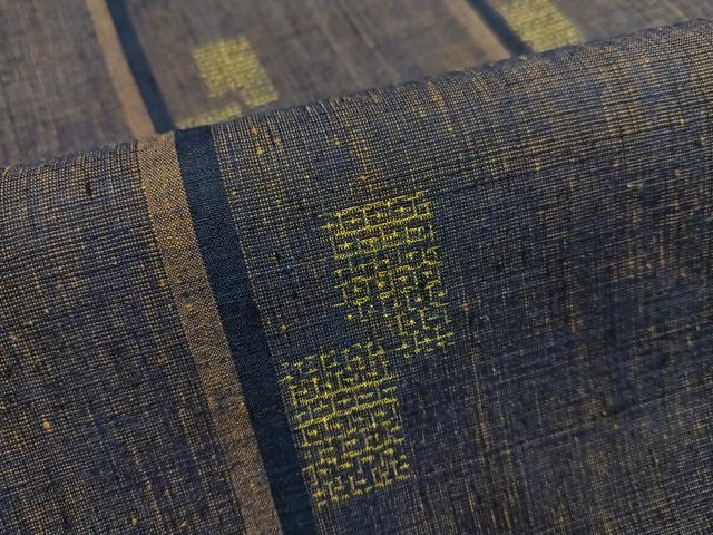 平和屋着物●上質な紬 80亀甲 間道 正絹 逸品 AABL1742ph