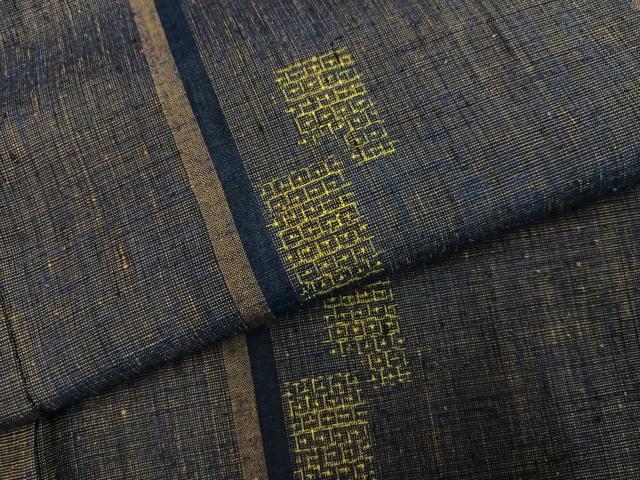平和屋着物●上質な紬 80亀甲 間道 正絹 逸品 AABL1742ph