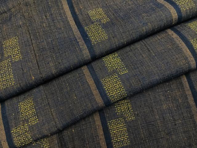 平和屋着物●上質な紬 80亀甲 間道 正絹 逸品 AABL1742ph