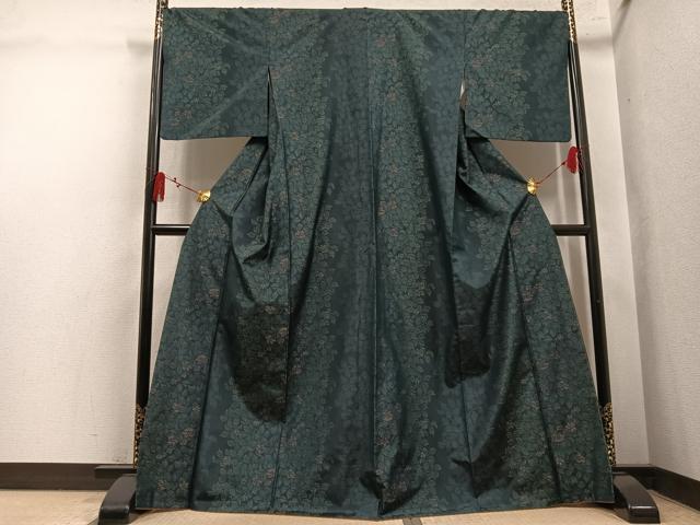 平和屋着物●本場大島紬 草花文 さが美扱い 正絹 逸品 AABL1763ph