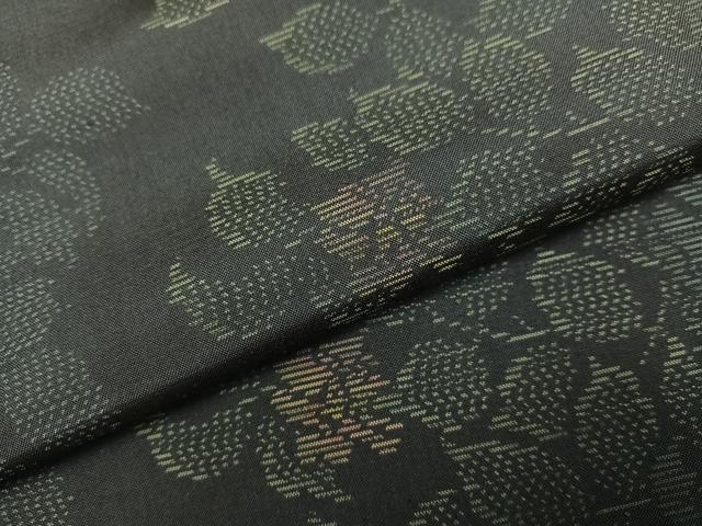 平和屋着物●本場大島紬 草花文 さが美扱い 正絹 逸品 AABL1763ph