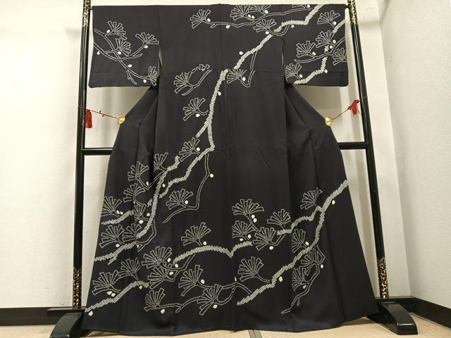 平和屋着物●訪問着 総絞り 松 正絹 逸品 AABL1781ph