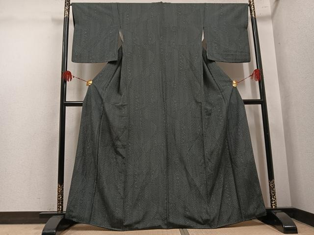 平和屋着物●江戸小紋 吉祥文 黒地 正絹 逸品 AABL1788ph