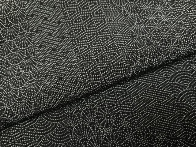 平和屋着物●江戸小紋 吉祥文 黒地 正絹 逸品 AABL1788ph