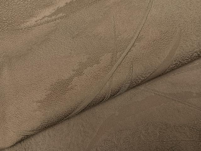 平和屋着物●上質な色無地 雪芝地紋 樺茶色 正絹 逸品 AABL1791ph