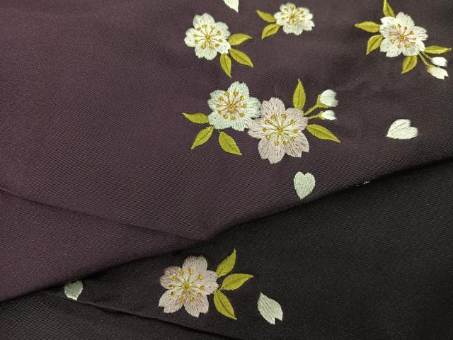 平和屋着物●女性 行灯袴 総刺繍 舞桜文 暈し染め 洗える着物 AABL1798ph