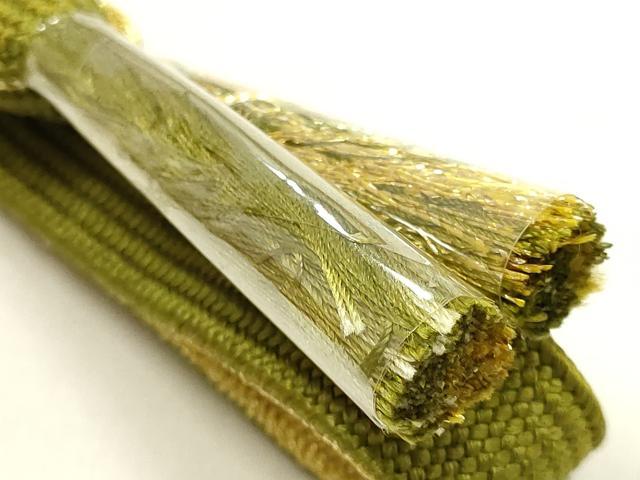 平和屋本店●和装小物 帯締め・帯揚げセット 高麗組 舞花文 金糸 金彩 暈し染め 正絹 逸品 未使用 AABL1816ay