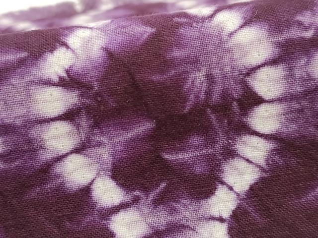 平和屋着物●和装小物 極上 岩手の匠 草紫堂 南部絞り 紫根染 茜染 卓布2点セット 立涌文様 綿 逸品 未使用 AABL1861ay
