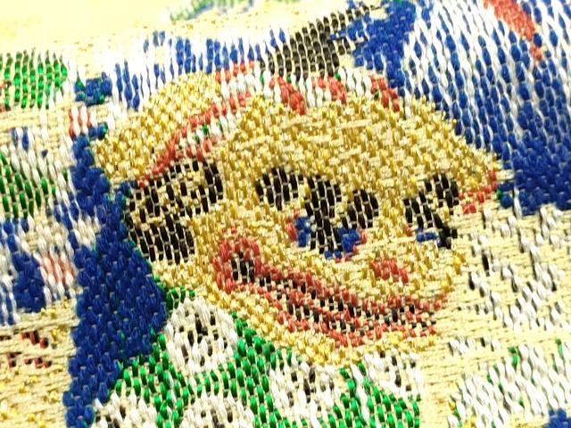 平和屋着物●極上 龍村美術織物 和装小物 卓布 テーブルセンター 壁掛け 「曳山」 金糸 逸品 AABL1888ay