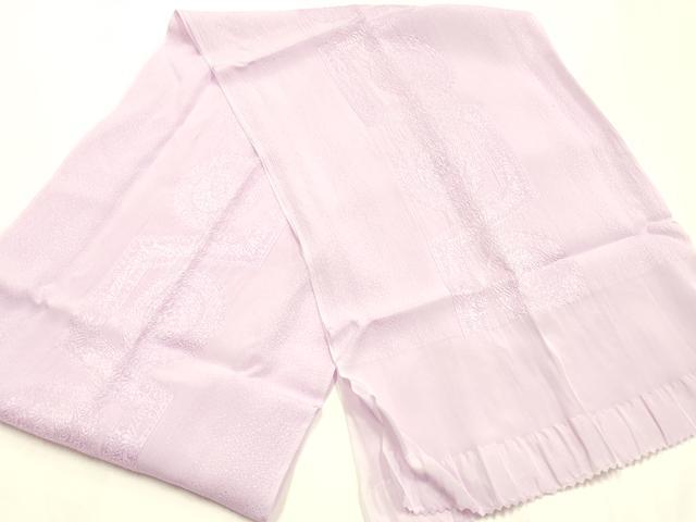平和屋着物●和装小物 帯締め・帯揚げセット 平組 幾何学地紋 淡紅藤色 正絹 逸品 未使用 AABL1900ay