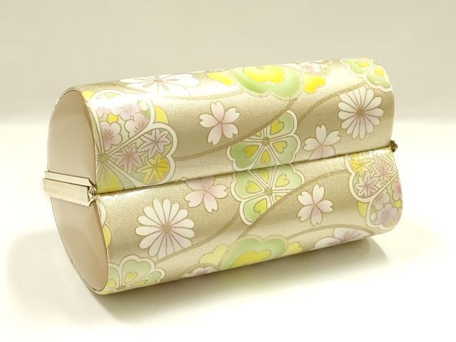 平和屋着物▼和装小物 和装バッグ 振袖用 ハンドバッグ 花柄 金彩 逸品 AABL1932ay