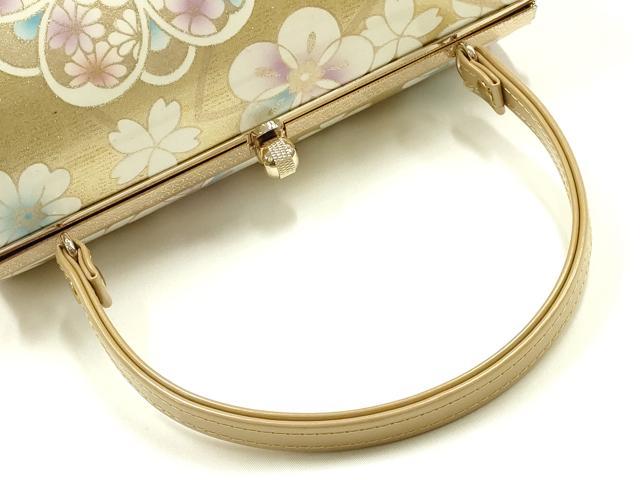 平和屋着物▼和装小物 和装バッグ 振袖用 ハンドバッグ 花柄 金彩 逸品 AABL1933ay