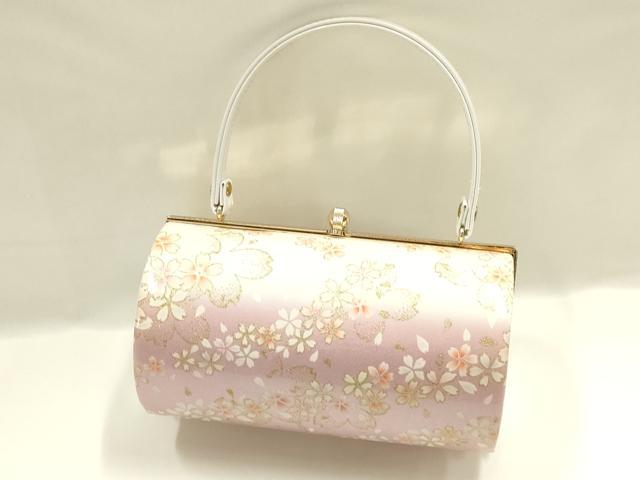 平和屋着物▼和装小物 和装バッグ 振袖用 ハンドバッグ 花柄 金彩 暈し 逸品 AABL1935ay
