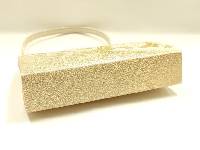 平和屋着物▼和装小物 和装バッグ ハンドバッグ 舞蝶花文 金糸 帯地使用 逸品 AABL1953ay