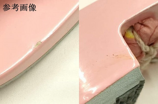 平和屋着物▼和装小物 下駄 桐下駄 鼻緒:芝花文 兎 逸品 未使用 AABL1966ay