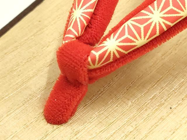 平和屋着物▼和装小物 下駄 心斎橋 てんぐ 桐下駄 鼻緒:麻の葉模様 共箱付き 逸品 未使用 AABL1977ay