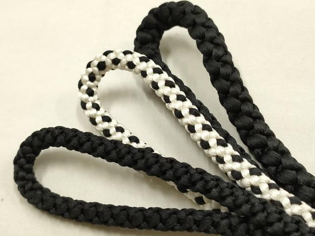 平和屋本店●和装小物 帯締め・帯揚げセット 丸組 縞 正絹 逸品 未使用 AABL1993ay