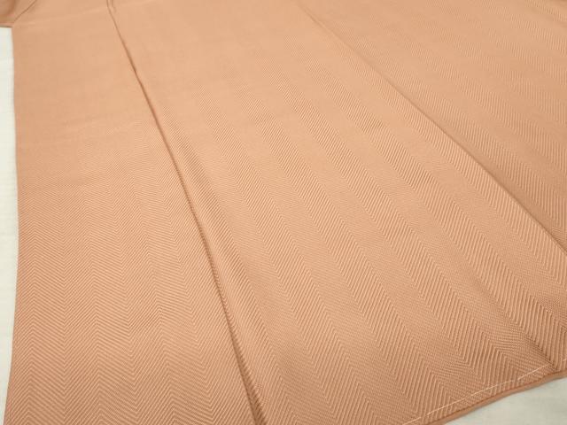 平和屋着物●上質な色無地 幾何学地紋 遠州茶色 正絹 逸品 未使用 AABL2003ck