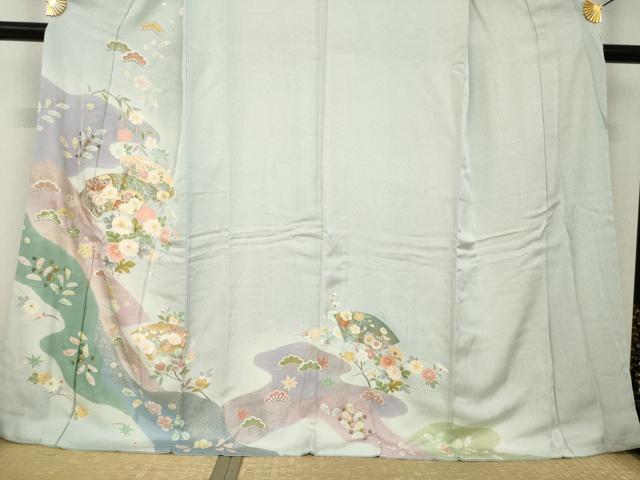 平和屋着物●訪問着 駒刺繍 地紙花文 金彩 正絹 逸品 AABL2004ck