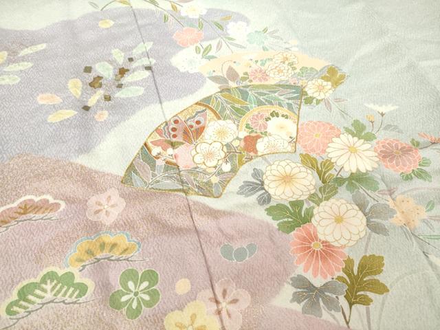 平和屋着物●訪問着 駒刺繍 地紙花文 金彩 正絹 逸品 AABL2004ck