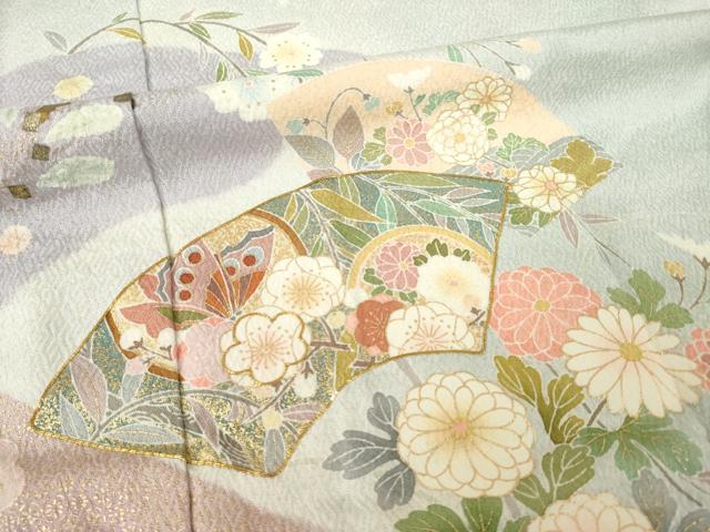平和屋着物●訪問着 駒刺繍 地紙花文 金彩 正絹 逸品 AABL2004ck
