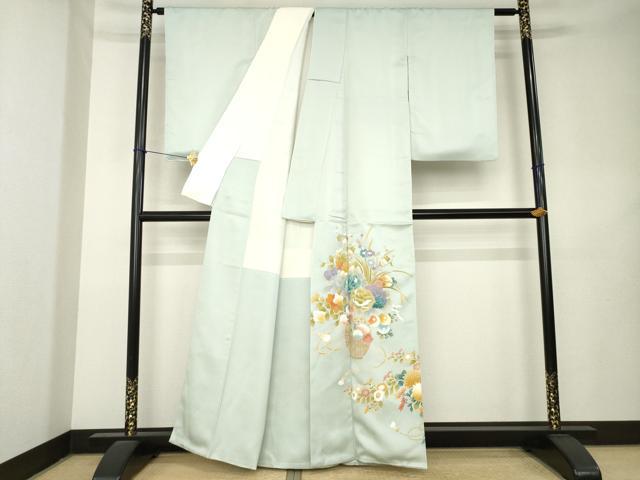 平和屋着物●豪華色留袖 友禅 飾花文 正絹 逸品 AABL2008ck