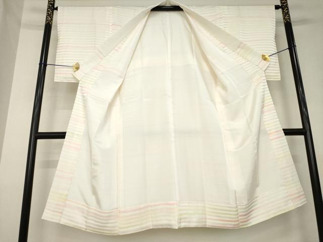 平和屋着物●長襦袢 袷 横段文 正絹 逸品 AABL2009ck