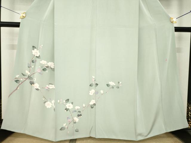 平和屋着物●訪問着 友禅 作家物 枝花文 正絹 逸品 AABL2010ck