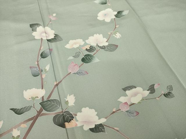 平和屋着物●訪問着 友禅 作家物 枝花文 正絹 逸品 AABL2010ck