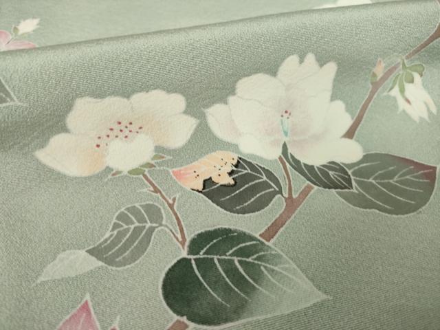 平和屋着物●訪問着 友禅 作家物 枝花文 正絹 逸品 AABL2010ck